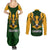 South Africa Rugby Couples Matching Summer Maxi Dress and Long Sleeve Button Shirt Springbok Mascot History Champion World Rugby 2023 - Wonder Print Shop