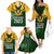 South Africa Rugby Family Matching Off Shoulder Long Sleeve Dress and Hawaiian Shirt Springbok Mascot History Champion World Rugby 2023 - Wonder Print Shop