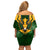 South Africa Rugby Family Matching Off Shoulder Short Dress and Hawaiian Shirt Springbok Mascot History Champion World Rugby 2023 - Wonder Print Shop