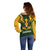 South Africa Rugby Off Shoulder Sweater Springbok Mascot History Champion World Rugby 2023 - Wonder Print Shop