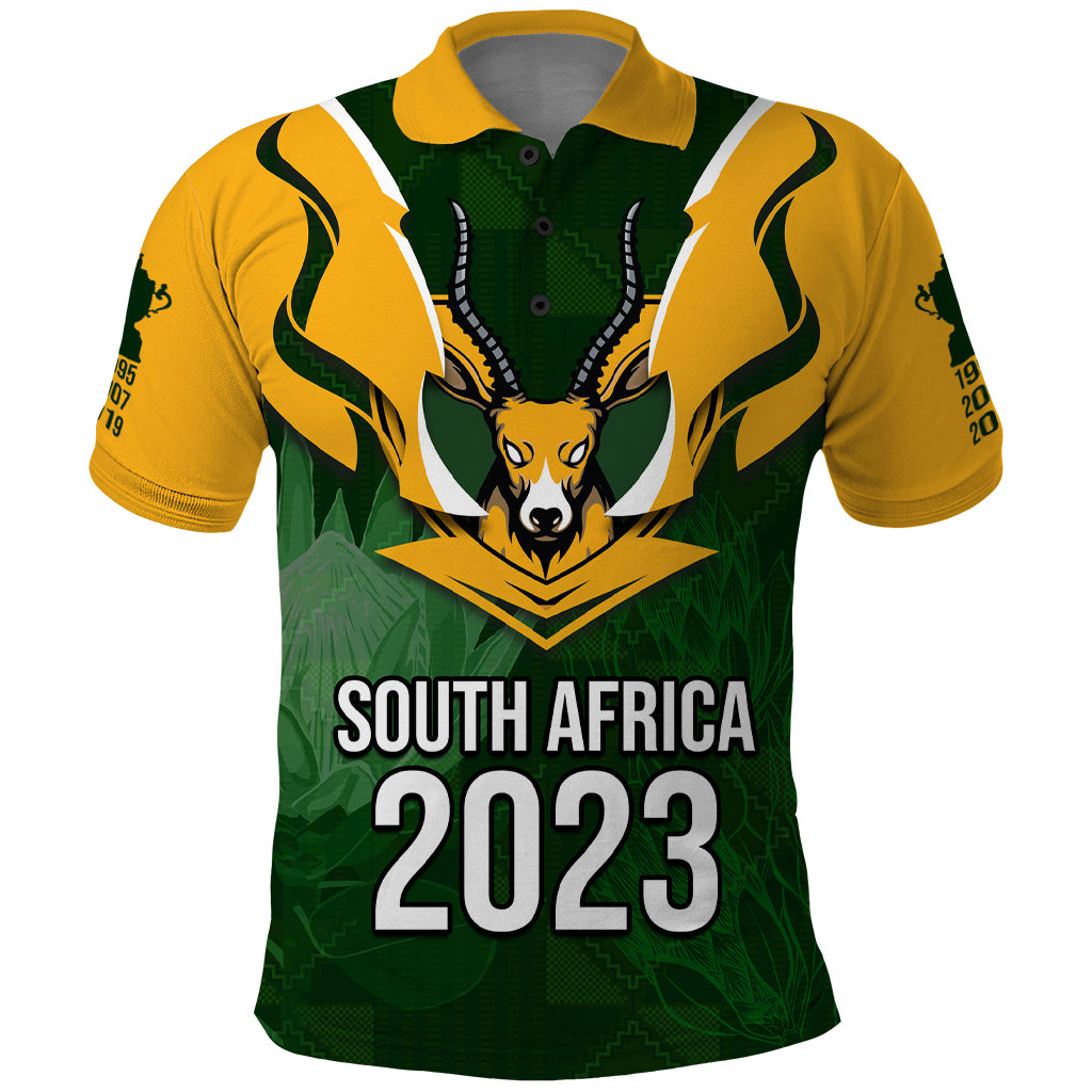 South Africa Rugby Polo Shirt Springbok Mascot History Champion World Rugby 2023 - Wonder Print Shop