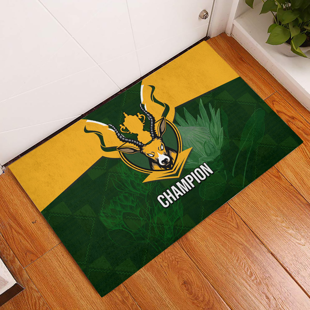 South Africa Rugby Rubber Doormat Springbok Mascot History Champion World Rugby 2023 - Wonder Print Shop