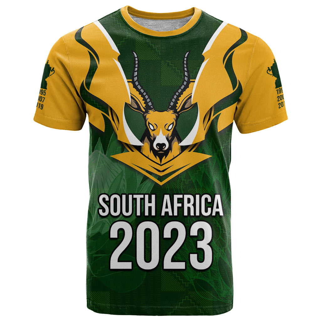 South Africa Rugby T Shirt Springbok Mascot History Champion World Rugby 2023 - Wonder Print Shop