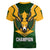 South Africa Rugby Women V Neck T Shirt Springbok Mascot History Champion World Rugby 2023 - Wonder Print Shop