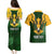 Personalised South Africa Rugby Couples Matching Puletasi Dress and Hawaiian Shirt Springbok Mascot History Champion World Rugby 2023 - Wonder Print Shop