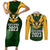 Personalised South Africa Rugby Couples Matching Short Sleeve Bodycon Dress and Long Sleeve Button Shirt Springbok Mascot History Champion World Rugby 2023 - Wonder Print Shop