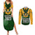 Personalised South Africa Rugby Couples Matching Summer Maxi Dress and Long Sleeve Button Shirt Springbok Mascot History Champion World Rugby 2023 - Wonder Print Shop