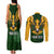 Personalised South Africa Rugby Couples Matching Tank Maxi Dress and Long Sleeve Button Shirt Springbok Mascot History Champion World Rugby 2023 - Wonder Print Shop