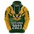 Personalised South Africa Rugby Hoodie Springbok Mascot History Champion World Rugby 2023 - Wonder Print Shop