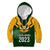 Personalised South Africa Rugby Kid Hoodie Springbok Mascot History Champion World Rugby 2023 - Wonder Print Shop