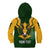 Personalised South Africa Rugby Kid Hoodie Springbok Mascot History Champion World Rugby 2023 - Wonder Print Shop