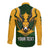 Personalised South Africa Rugby Long Sleeve Button Shirt Springbok Mascot History Champion World Rugby 2023 - Wonder Print Shop