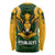 Personalised South Africa Rugby Long Sleeve Shirt Springbok Mascot History Champion World Rugby 2023 - Wonder Print Shop