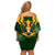 Personalised South Africa Rugby Off Shoulder Short Dress Springbok Mascot History Champion World Rugby 2023 - Wonder Print Shop