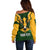 Personalised South Africa Rugby Off Shoulder Sweater Springbok Mascot History Champion World Rugby 2023 - Wonder Print Shop