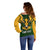 Personalised South Africa Rugby Off Shoulder Sweater Springbok Mascot History Champion World Rugby 2023 - Wonder Print Shop