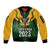 Personalised South Africa Rugby Sleeve Zip Bomber Jacket Springbok Mascot History Champion World Rugby 2023 - Wonder Print Shop