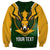 Personalised South Africa Rugby Sweatshirt Springbok Mascot History Champion World Rugby 2023 - Wonder Print Shop