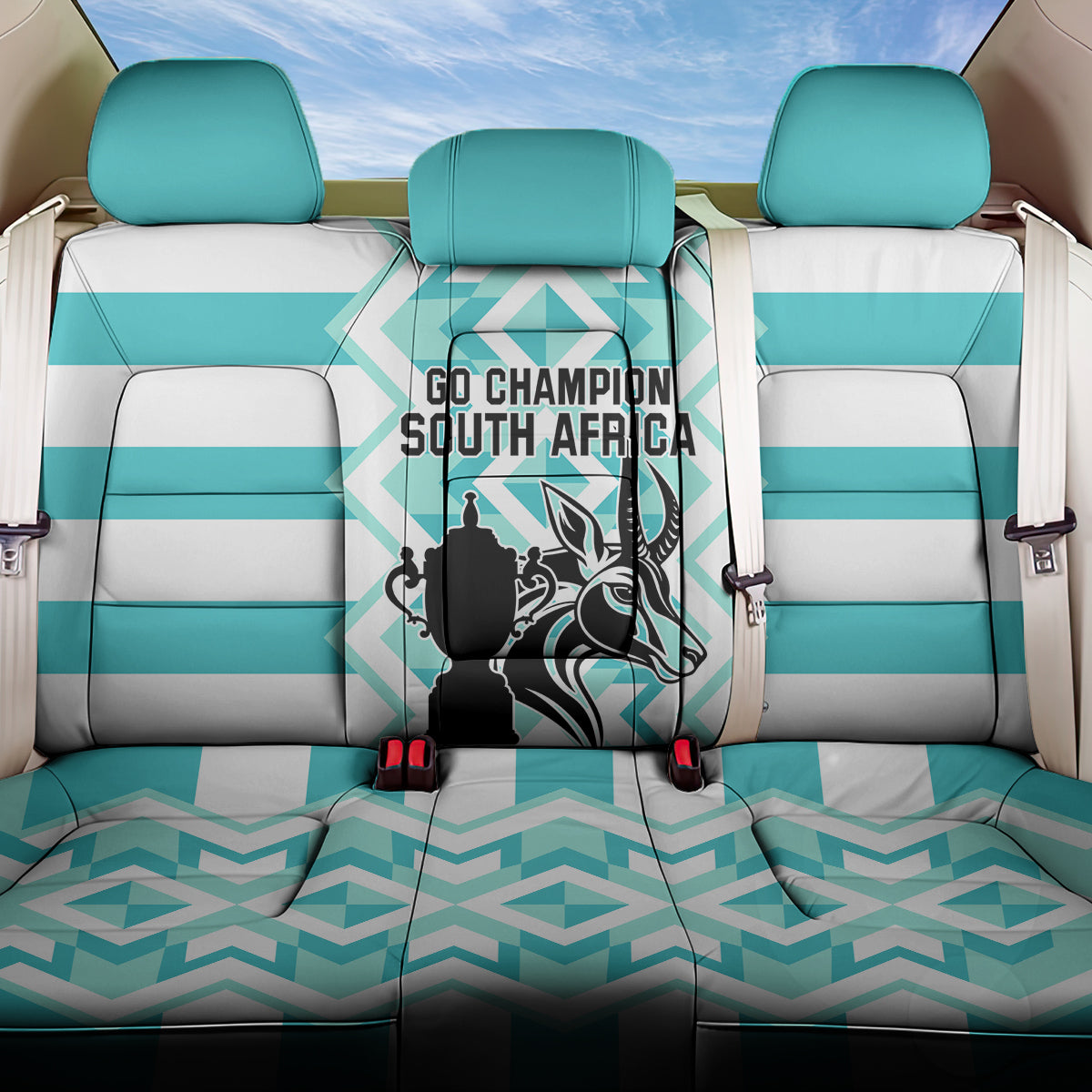 South Africa Rugby Back Car Seat Cover Commemorative World Cup Winners 2023 - Wonder Print Shop