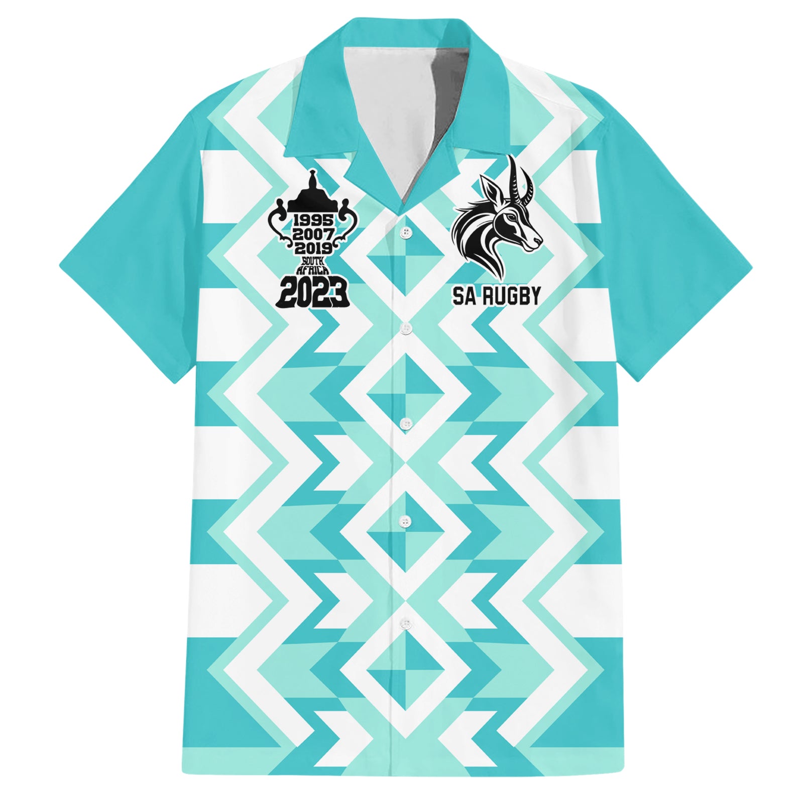 Personalised South Africa Rugby Hawaiian Shirt Commemorative World Cup Winners 2023 - Wonder Print Shop