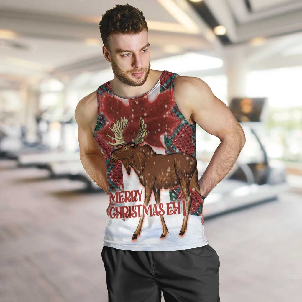 Canadian Christmas - Moose and Maple Retro Style Men Tank Top - Wonder Print Shop