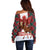 Canadian Christmas - Moose and Maple Retro Style Off Shoulder Sweater - Wonder Print Shop