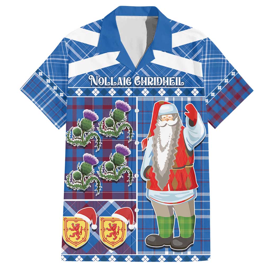 Santa Claus Thistle Scottish Christmas Hawaiian Shirt Tartan Pattern - Wonder Print Shop