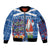 Santa Claus Thistle Scottish Christmas Sleeve Zip Bomber Jacket Tartan Pattern