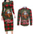 Santa and Higland Cows Scottish Christmas Couples Matching Long Sleeve Bodycon Dress and Long Sleeve Button Shirt Tartan Pattern - Wonder Print Shop