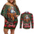 Santa and Higland Cows Scottish Christmas Couples Matching Off Shoulder Short Dress and Long Sleeve Button Shirt Tartan Pattern - Wonder Print Shop