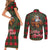 Santa and Higland Cows Scottish Christmas Couples Matching Short Sleeve Bodycon Dress and Long Sleeve Button Shirt Tartan Pattern - Wonder Print Shop