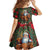 Santa and Higland Cows Scottish Christmas Family Matching Off The Shoulder Long Sleeve Dress and Hawaiian Shirt Tartan Pattern - Wonder Print Shop