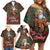 Santa and Higland Cows Scottish Christmas Family Matching Off Shoulder Short Dress and Hawaiian Shirt Tartan Pattern - Wonder Print Shop