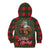 Santa and Higland Cows Scottish Christmas Kid Hoodie Tartan Pattern - Wonder Print Shop