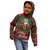 Santa and Higland Cows Scottish Christmas Kid Hoodie Tartan Pattern - Wonder Print Shop