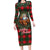 Santa and Higland Cows Scottish Christmas Long Sleeve Bodycon Dress Tartan Pattern - Wonder Print Shop