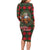 Santa and Higland Cows Scottish Christmas Long Sleeve Bodycon Dress Tartan Pattern - Wonder Print Shop