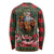 Santa and Higland Cows Scottish Christmas Long Sleeve Shirt Tartan Pattern - Wonder Print Shop