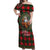 Santa and Higland Cows Scottish Christmas Off Shoulder Maxi Dress Tartan Pattern - Wonder Print Shop