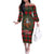 Santa and Higland Cows Scottish Christmas Off The Shoulder Long Sleeve Dress Tartan Pattern - Wonder Print Shop