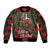 Santa and Higland Cows Scottish Christmas Sleeve Zip Bomber Jacket Tartan Pattern - Wonder Print Shop