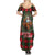 Santa and Higland Cows Scottish Christmas Summer Maxi Dress Tartan Pattern