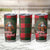 Santa and Higland Cows Scottish Christmas Tumbler Cup Tartan Pattern