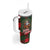 Santa and Higland Cows Scottish Christmas Tumbler With Handle Tartan Pattern