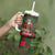 Santa and Higland Cows Scottish Christmas Tumbler With Handle Tartan Pattern