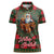 Santa and Higland Cows Scottish Christmas Women Polo Shirt Tartan Pattern