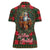 Santa and Higland Cows Scottish Christmas Women Polo Shirt Tartan Pattern