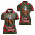 Santa and Higland Cows Scottish Christmas Women Polo Shirt Tartan Pattern