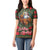 Santa and Higland Cows Scottish Christmas Women Polo Shirt Tartan Pattern