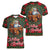 Santa and Higland Cows Scottish Christmas Women V-Neck T-Shirt Tartan Pattern